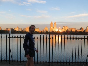 corsa all'alba in Central Park