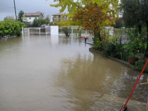 cortile di casa all'ultima alluvione del novembre 2010